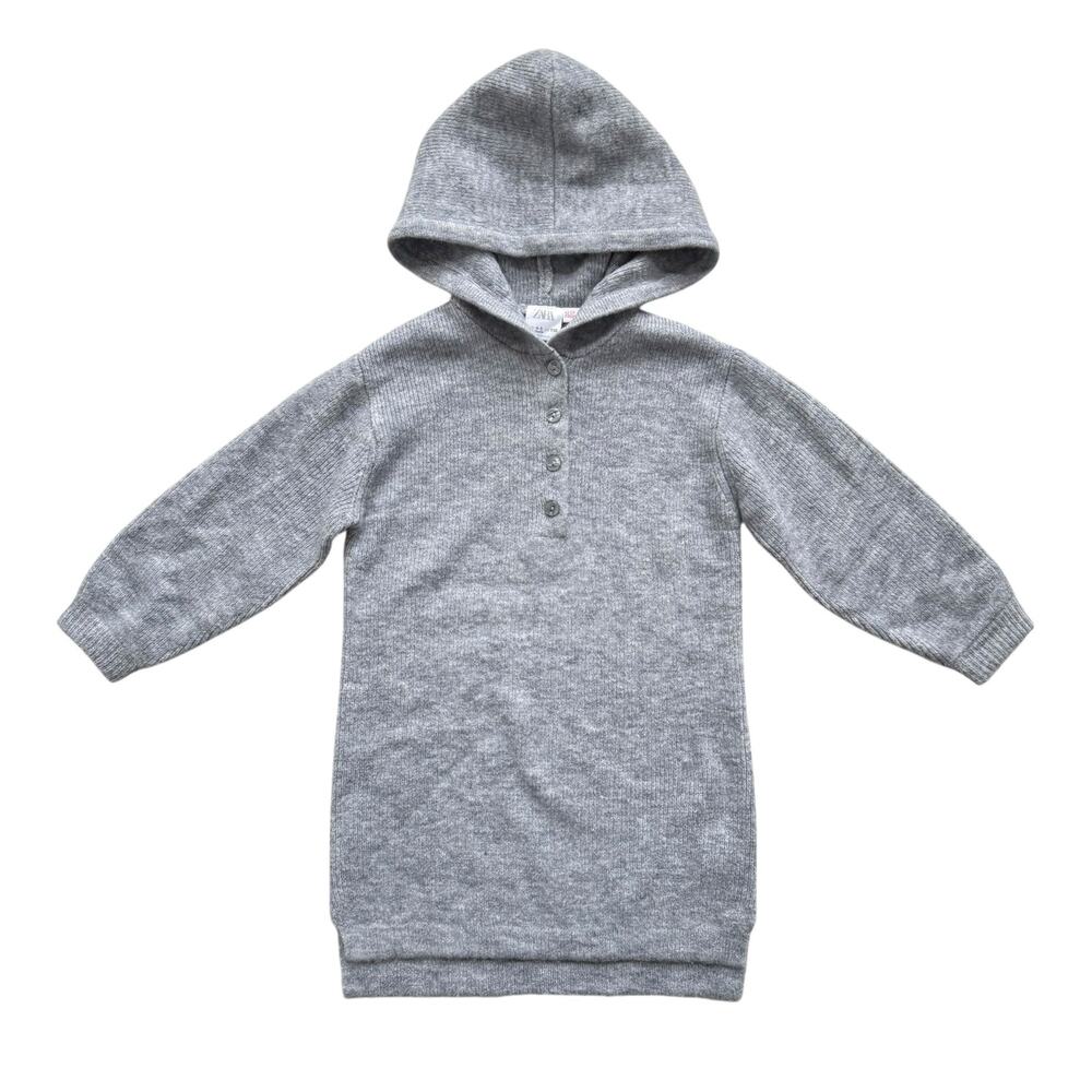Zara Gray Hooded Sweater Dress Size 4-5y